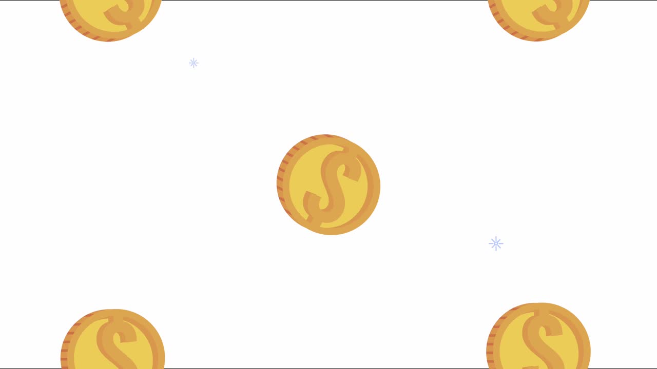 animación financiera y económica con monedas