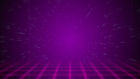 Pink-particle-coming-from-the-background-above-pink-squared-floor-4k