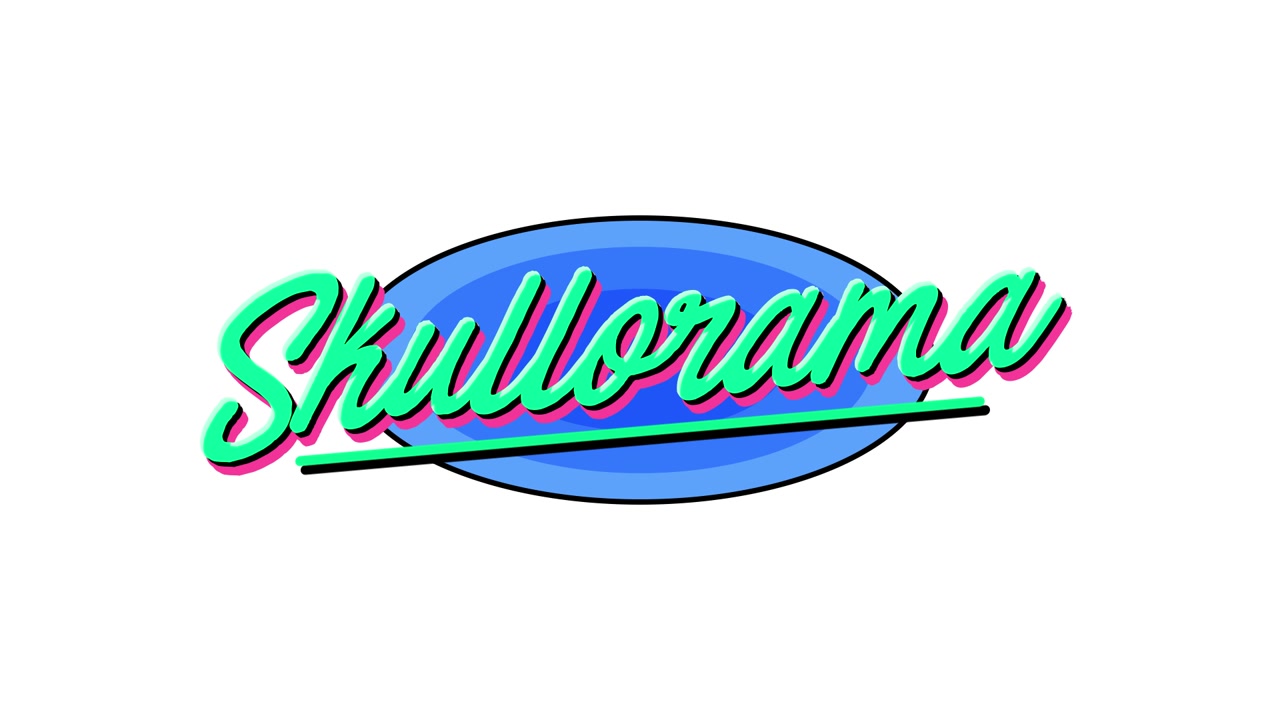 Vibrant Retro Skullorama Text Logo Animation