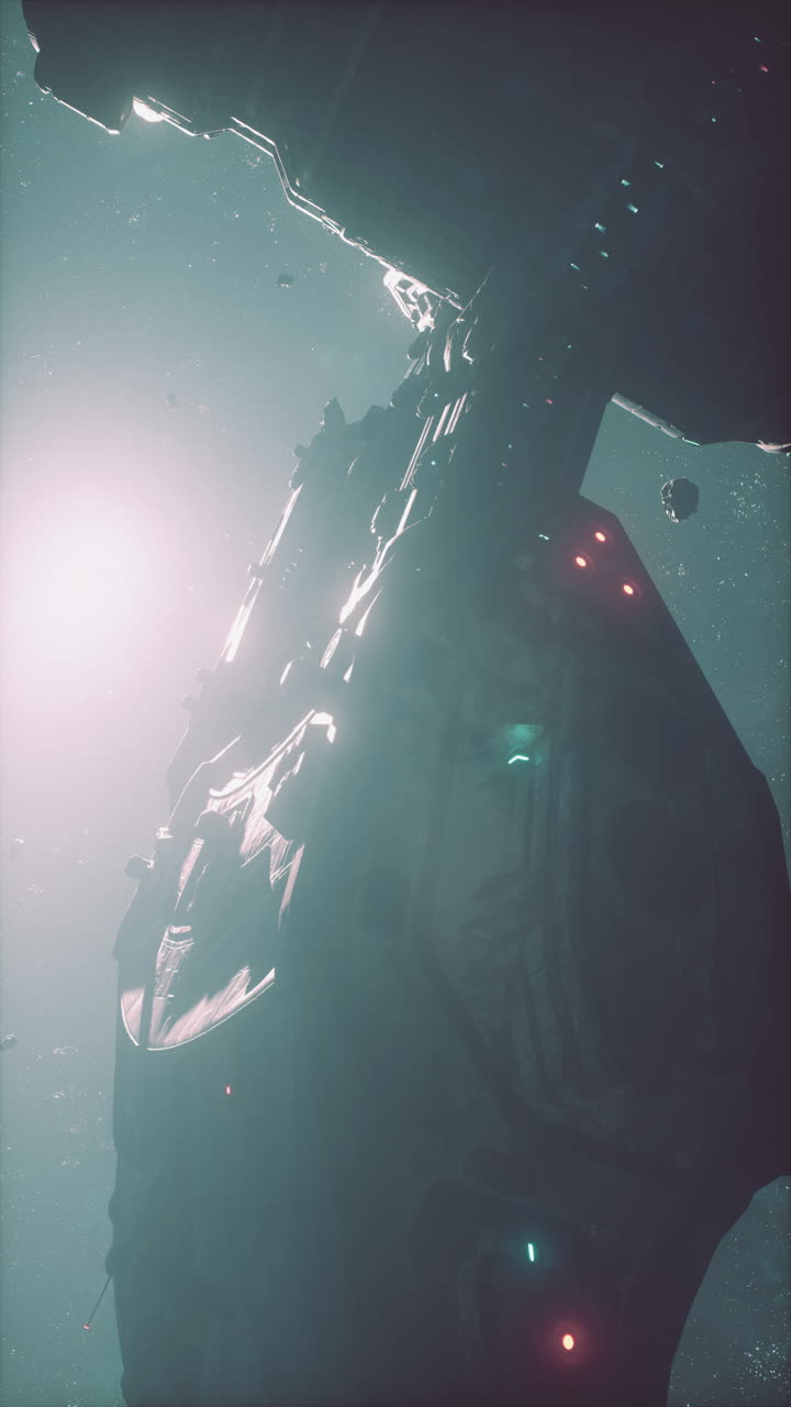 Giant spaceship in space