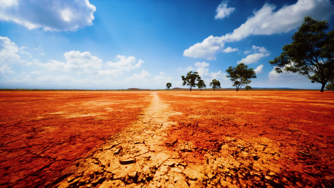 tierra seca de suelo agrietado durante la estación seca