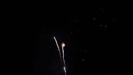 Fuegos-Artificiales-En-El-Fondo-Del-Cielo-Oscuro.-ángulo-Bajo