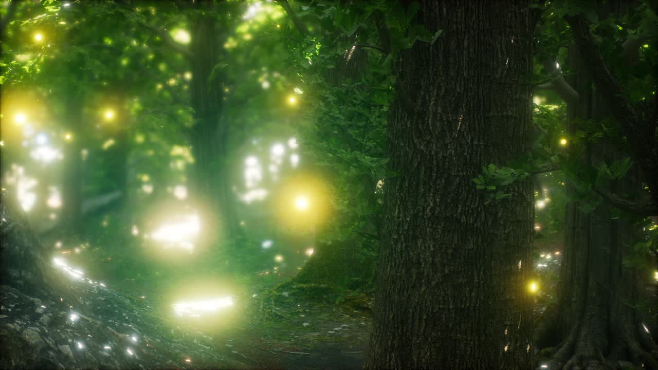 Firefly Flying in the Forest