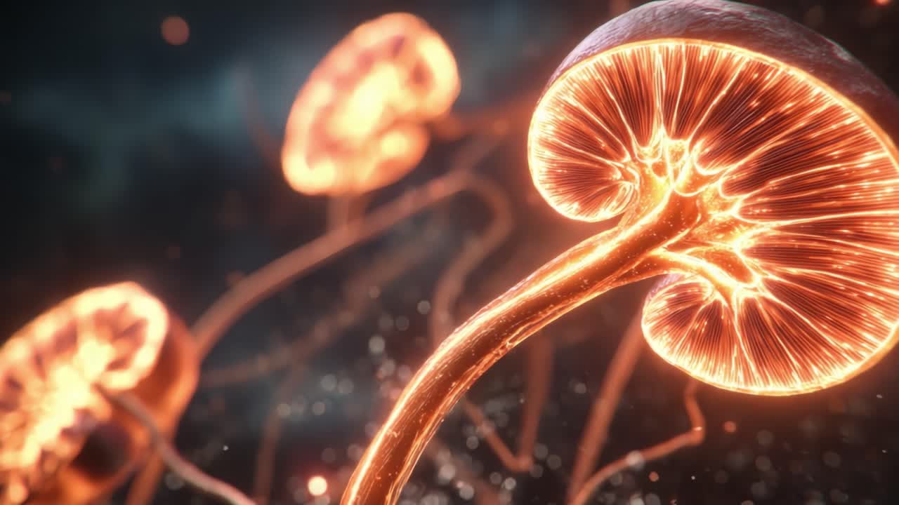 A Stunning Visualization of Neural Structures Highlighted by Vibrant Light, Showcasing the Intricate Details of Connectivity and Biological Formations in a Surreal Environment