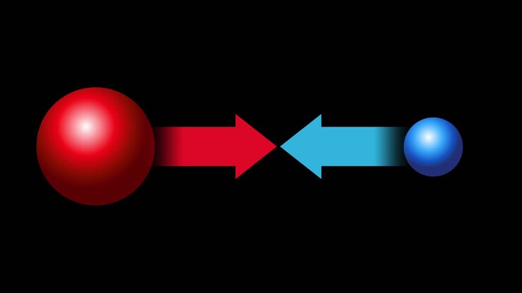 Animation illustrating gravitational force between objects