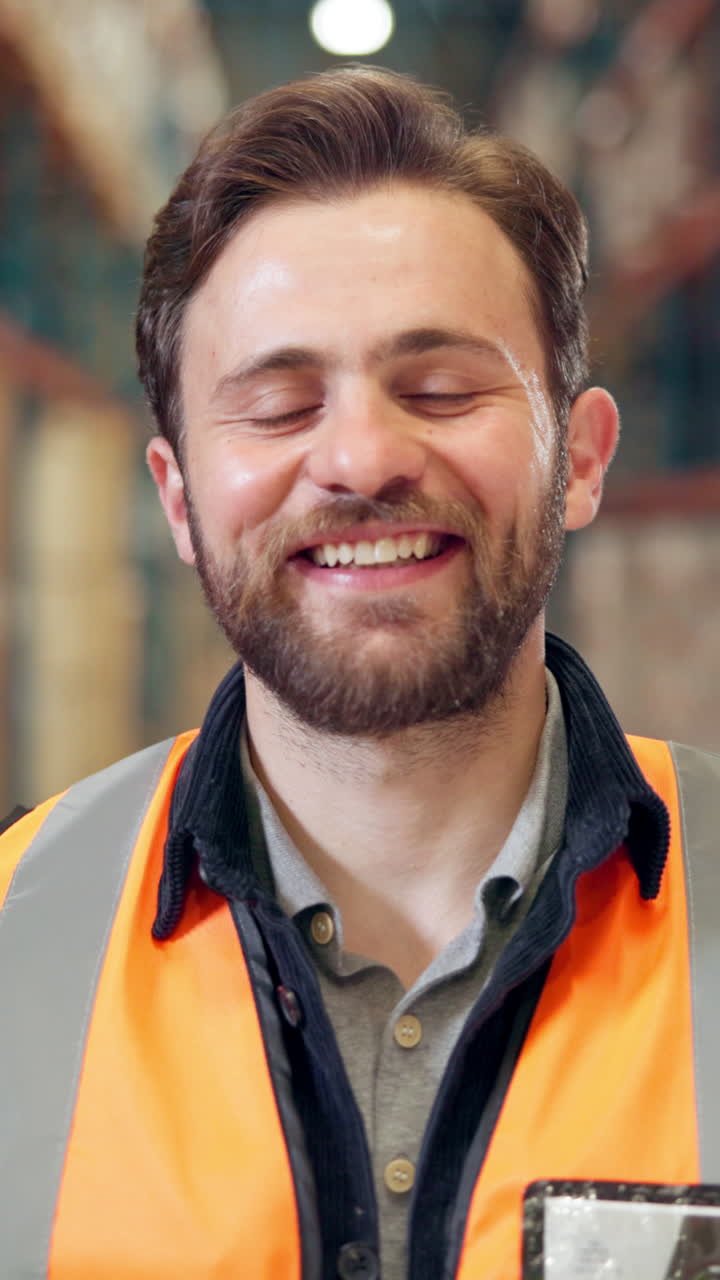 Man in Safety Vest Smiling
