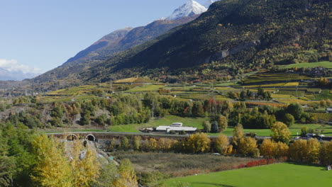 charming, spectacular aosta valley, italy, drone view