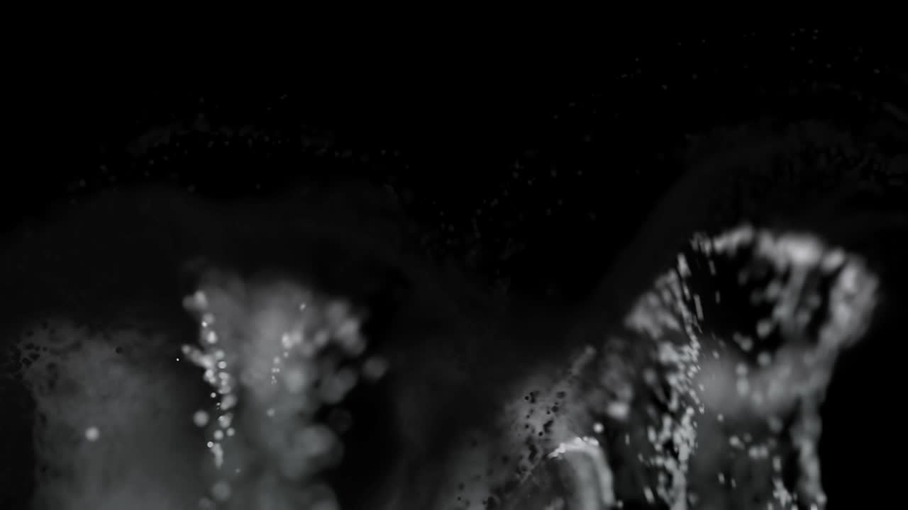 4k cgi абстрактная симуляция светящегося порошка краски.