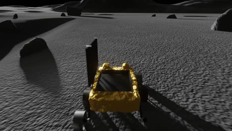 3D-Animation,-Die-Herauszoomt,-Um-Den-Chandrayaan-Mondrover-Auf-Dem-Mond-Zu-Zeigen