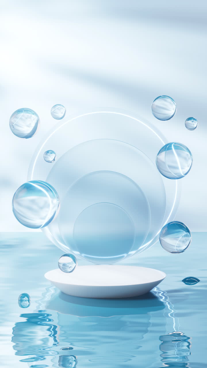 물 표면에서 3d 무대, 3d 렌더링