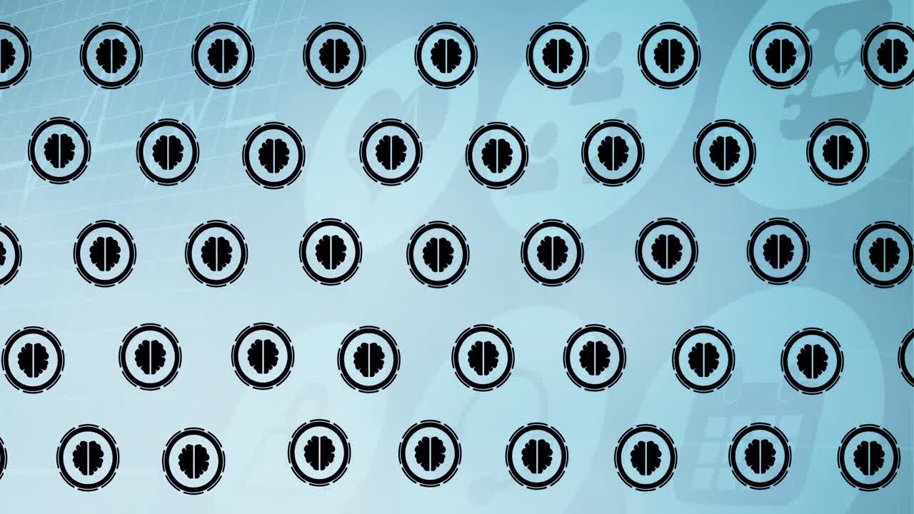 뇌 아이콘을 의료 아이콘 위에 애니메이션