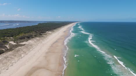 drone captures waves along south stradbroke island beach