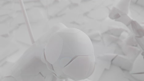 crushed android shells on spikes on a foggy, white junkyard