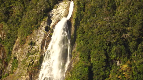 the bowen falls, lady bowen falls, popular tourist attraction at milford sound, new zealand