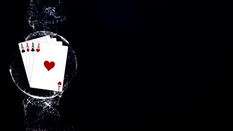 four aces, poker card rendering, animation, background, loop