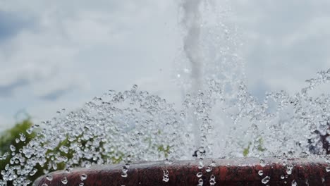 Streams of fountain close up. Fountain water close up view background