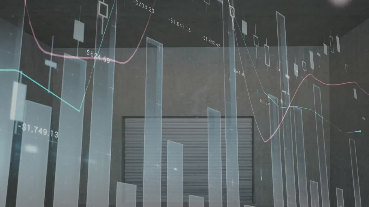 黒い背景の統計のアニメーション