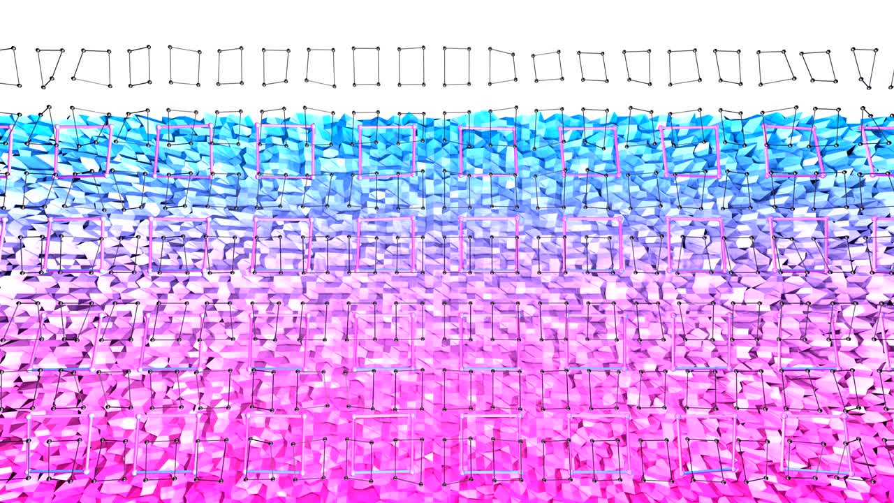 루프에서 4k 로우 폴리 배경 애니메이션: 그래디언트 색상과 함께 현대적인 기하학적 로우폴리 스타일의 완벽한 3d 애니메이션; 크리에이티브, 간단한 파란색, 빨간색 배경; 그리드와 함께 복사 공간을 가진 v1 평면.