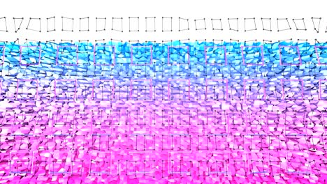 4k low poly background animation in loop. seamless 3d animation in modern geometric low poly style with gradient colors. creative simple blue red background. v 1 plane with copy space with grid