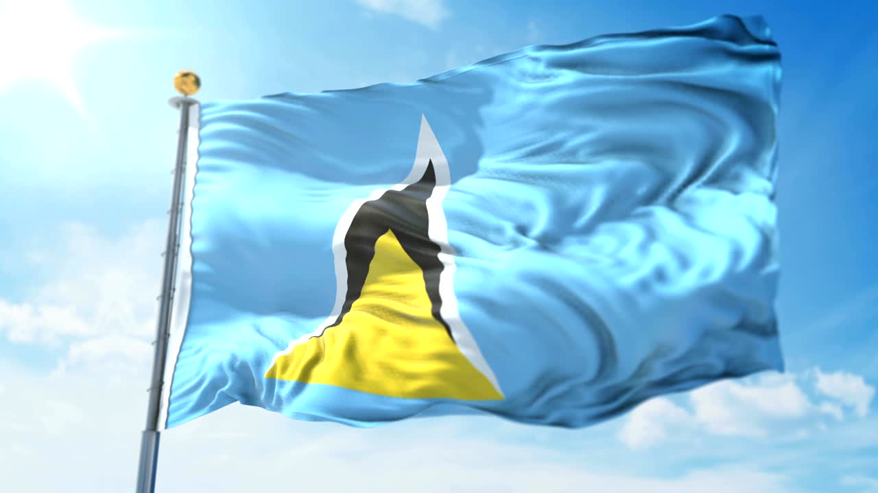 세인트 루시아 발의 3d 렌더링 영상 - 아름다운 섬유 직물 어리 루프 흔들기