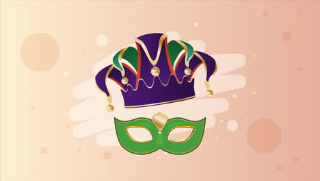 mardi gras mask and jester hat