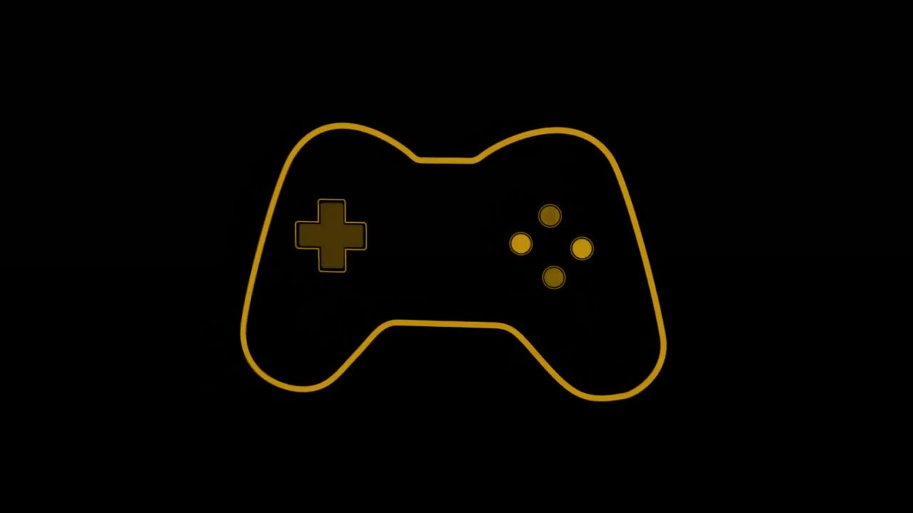 Animation of yellow video game logo