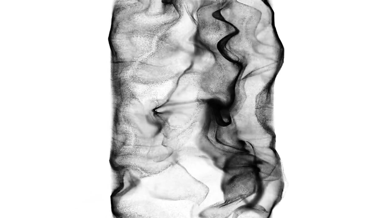 Nuvole di fumo d'inchiostro nero che si mescolano al centro