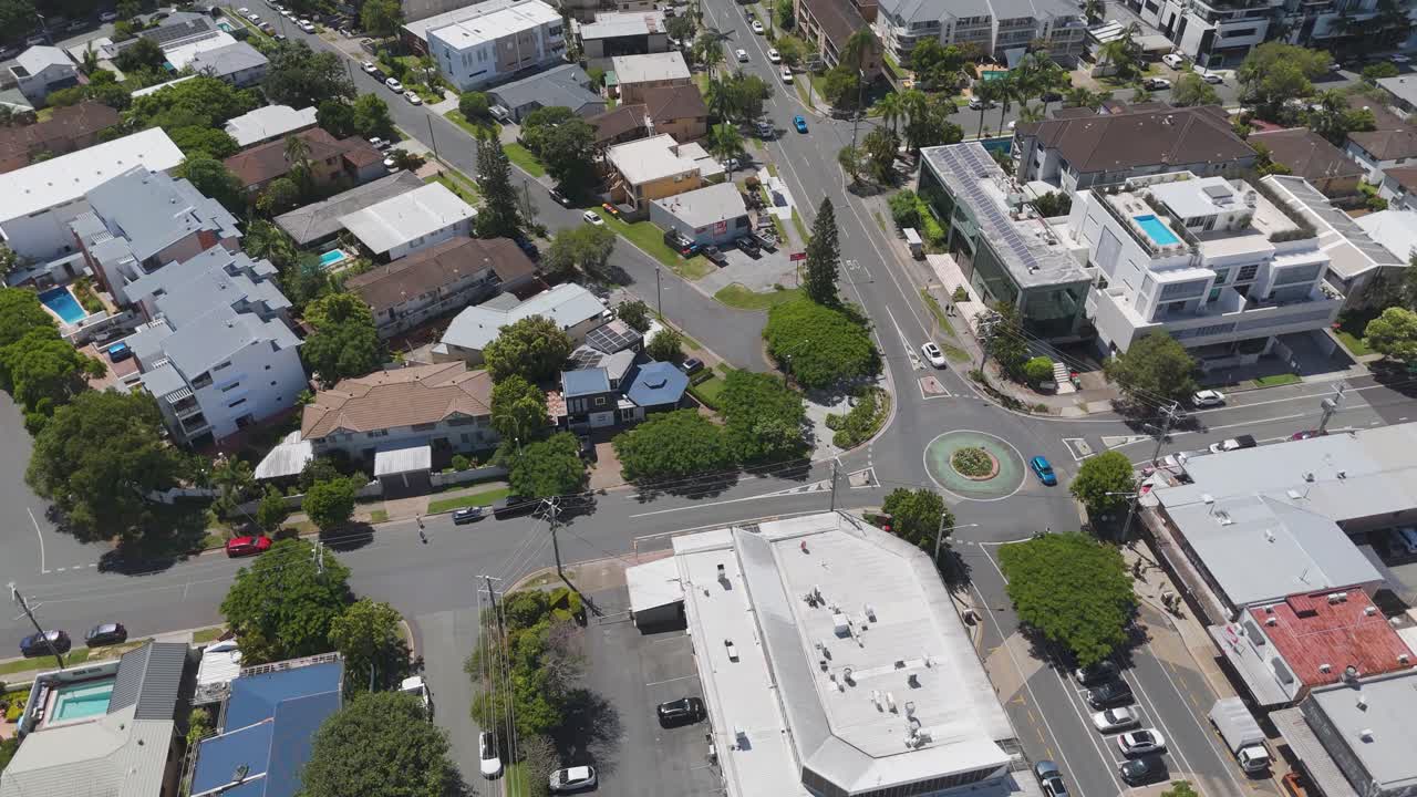 vista aérea de la rotonda y de los edificios circundantes