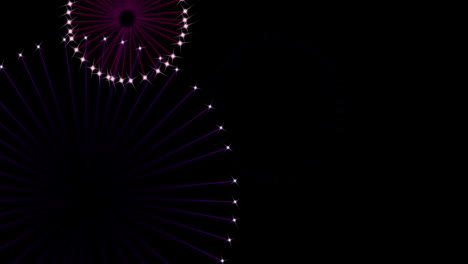 Animation of fireworks exploding over black background