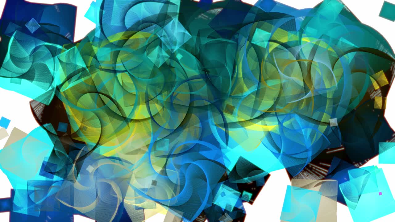 animación digital abstracta de cuadrados giratorios
