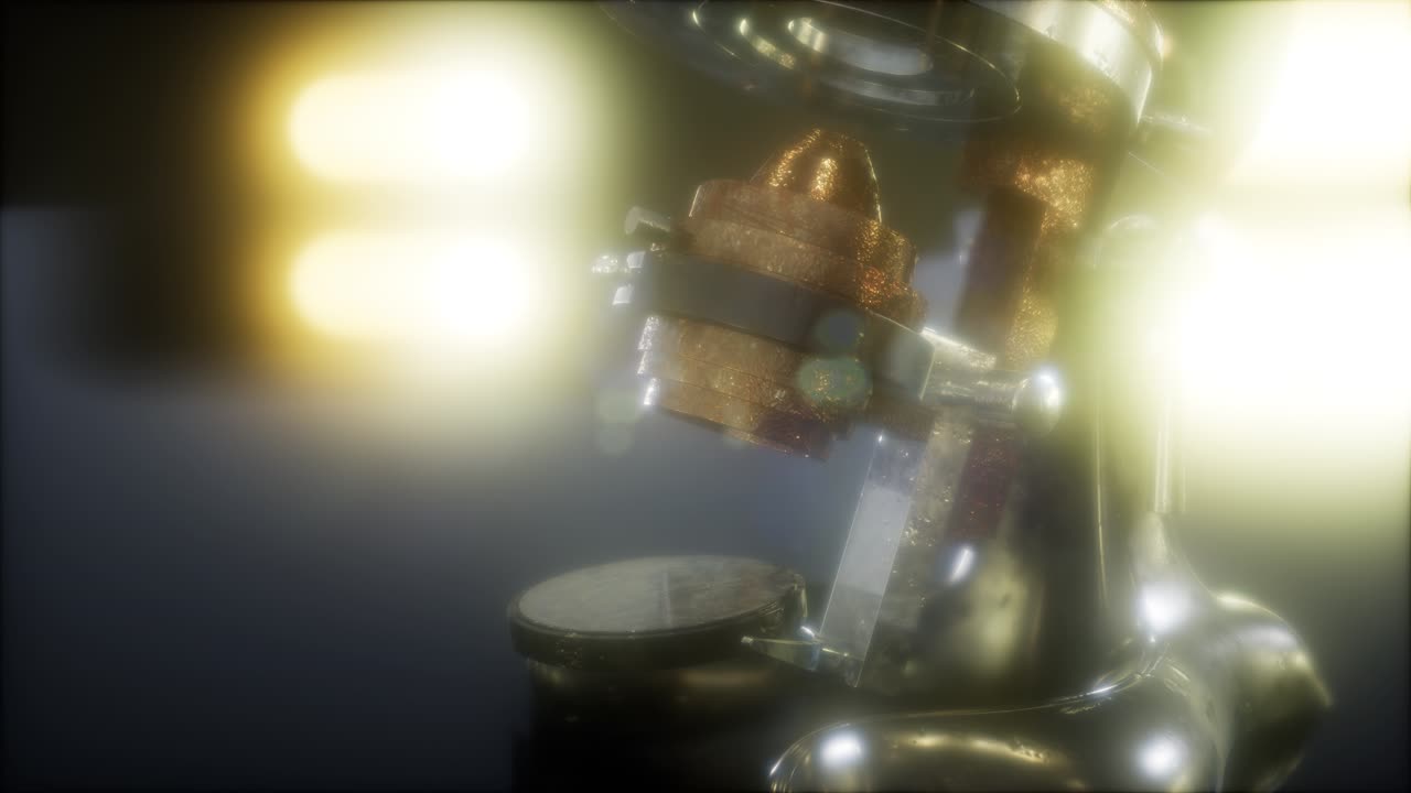 viejo microscopio de laboratorio científico retro