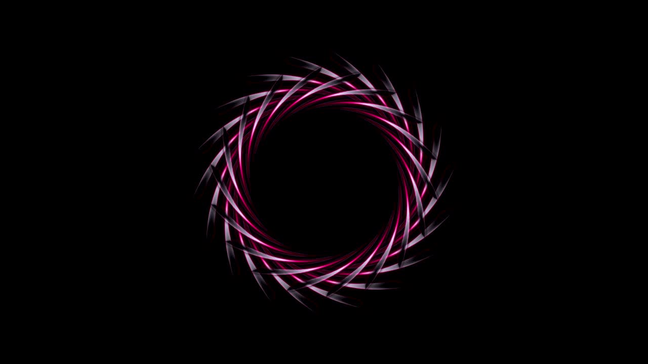 logotipo abstracto de círculo púrpura en fondo negro animación de video