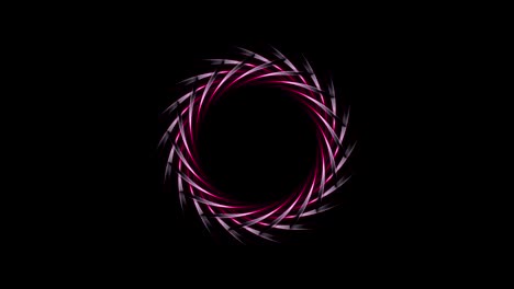 logotipo abstracto de círculo púrpura en fondo negro animación de video