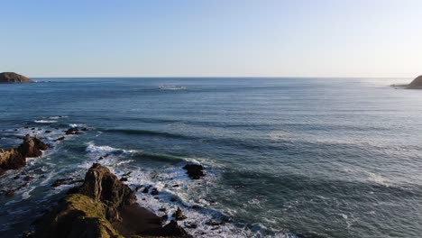 New-Zealand-Tourist-Destination---Rocky-Peninsula-Lookout,-Aerial-Drone-View