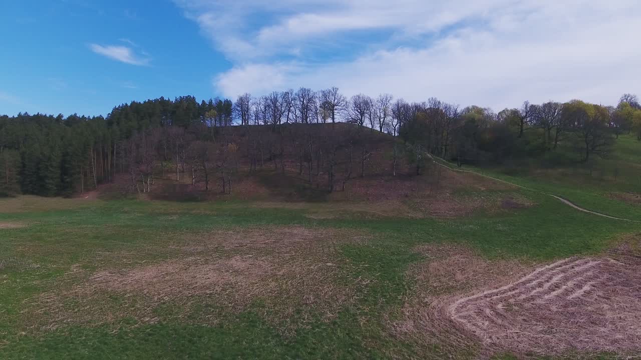 Pajauta Valley in the Old Lithuanian Capital Kernave. 4K Aerial