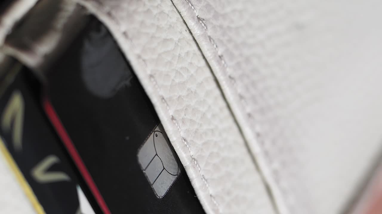 Closeup of Credit Cards in a White Wallet