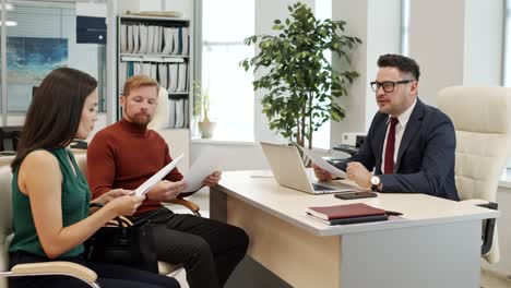 financial advisor working with clients