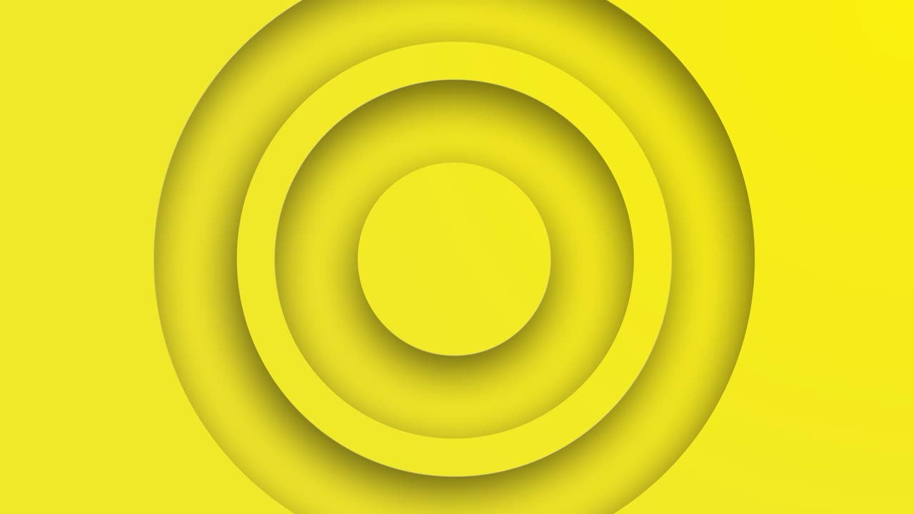 4k 3d abstracto de fondo amarillo creativo con círculos animados.
