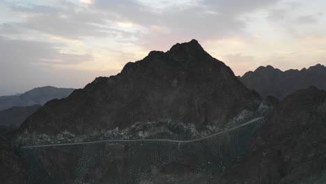 aerial view of an amazing endless mountain landscape sunrise