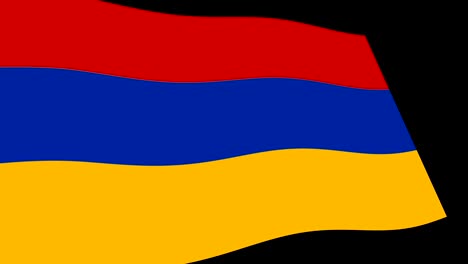 la bandera de armenia ondeando lentamente en perspectiva, imágenes de animación en 4k