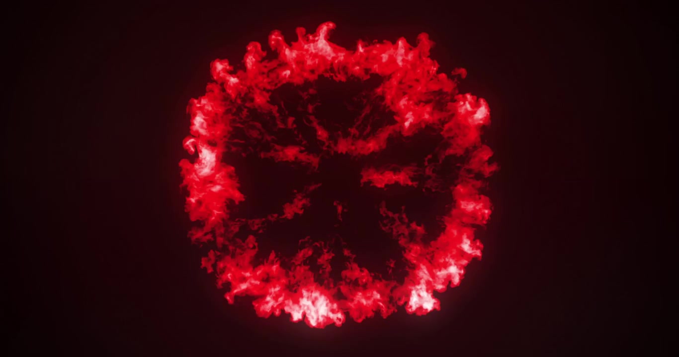 Digital animation of fire burst exploding 4k