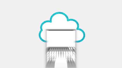 icono de portátil de computación en la nube