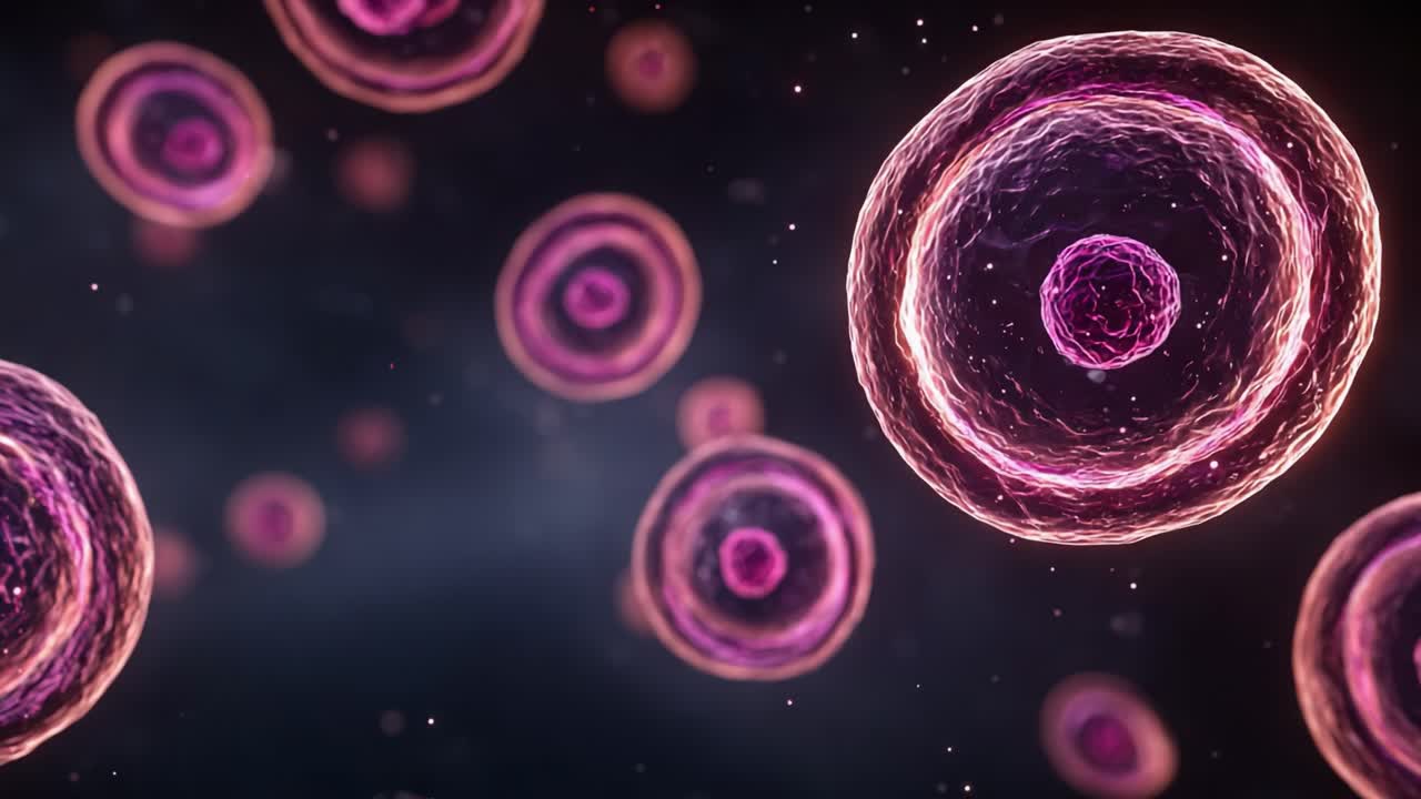 Un'affascinante esplorazione visiva di cellule microscopiche: approfondimento delle strutture uniche e delle caratteristiche intricate di entità biologiche complesse
