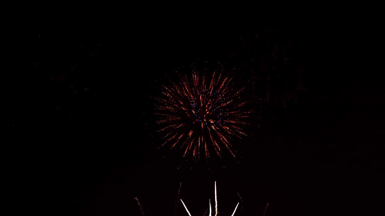 Beautiful colourful fire work display at night for celebration in festival