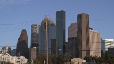 4k aerial of downtown houston skyline