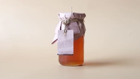 honey jar with craft packaging