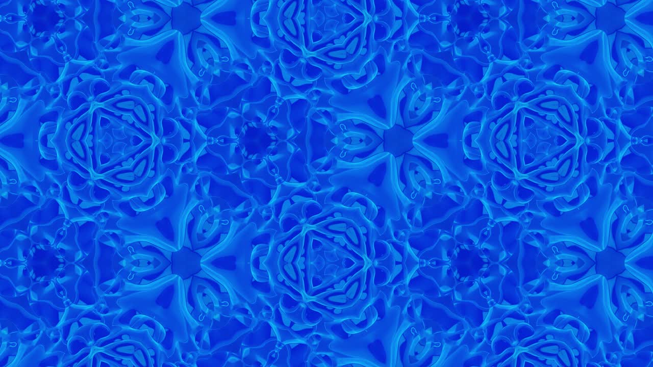 3D stylish abstract looped bg like wavy symmetrical pattern like kaleidoscopic structure with waves, blue liquid glass with beautiful gradient colors. 4k trendy colorful fluid animation