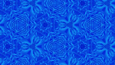 3d elegante abstracto en bucle bg como patrón simétrico ondulado como estructura caleidoscópica con ondas, vidrio líquido azul con hermosos colores de gradiente. 4k animado fluido colorido de moda