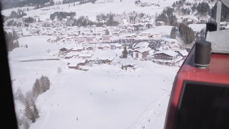 Small-Austrian-ski-resort,-view-from-the-cable-car