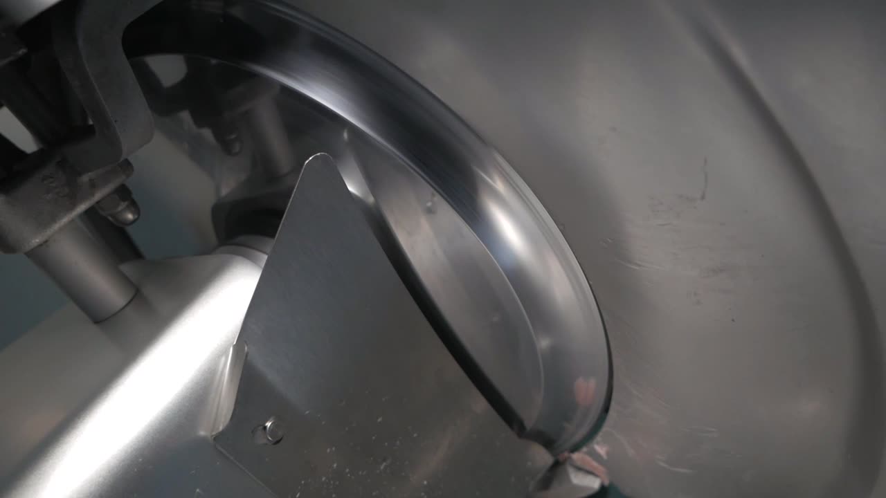 소시지 고기 공정 공장 생산 수제 훈제 삶은 랩 민스미트 양념 절단기 슬로우 모션